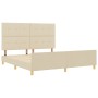 Estructura de Cama Crema 180x200 cm Tela by , Beds and slatted bases - Ref: Foro24-3344751, Price: 256,91 €, Discount: %