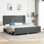 Marco de Cama Gris Oscuro 200x200 cm Tela