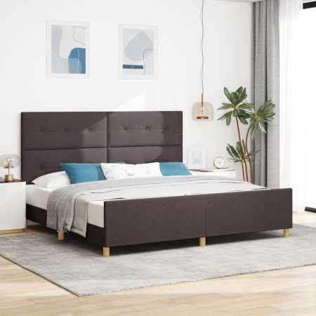 Estructura de cama en marrón oscuro 200x200 cm de tela von , Betten und Lattenroste - Ref: Foro24-3344756, Preis: 269,66 €, R...