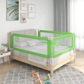 Barandilla de seguridad cama de niño verde tela 150x25 cm