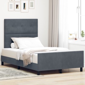 Estructura de cama Gris oscuro 120x190 cm Terciopelo by , Beds and slatted bases - Ref: Foro24-3344928, Price: 172,91 €, Disc...