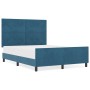 Estructura de Cama Azul Oscuro 140x200 cm Terciopelo by , Beds and slatted bases - Ref: Foro24-3344949, Price: 220,32 €, Disc...