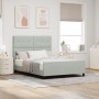 Cama Gris Claro 160x200 cm Terciopelo by , Beds and slatted bases - Ref: Foro24-3344951, Price: 216,23 €, Discount: %