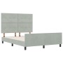 Cama Gris Claro 160x200 cm Terciopelo by , Beds and slatted bases - Ref: Foro24-3344951, Price: 216,23 €, Discount: %