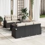 Conjunto de sofá de jardín 6 pcs Negro 55 x 55 x 37 cm