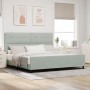 Estructura de cama Gris Claro 200x200 cm Terciopelo de , Camas y somieres - Ref: Foro24-3344963, Precio: 254,38 €, Descuento: %