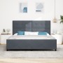 Estructura de Cama Gris Oscuro 200x200 cm Terciopelo de , Camas y somieres - Ref: Foro24-3344964, Precio: 253,80 €, Descuento: %