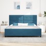 Cama Azul Oscuro 200x200 cm Terciopelo by , Beds and slatted bases - Ref: Foro24-3344967, Price: 255,93 €, Discount: %