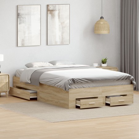 Estructura de cama sin colchón con cajones Doble de madera engineered von , Betten und Lattenroste - Ref: Foro24-3345114, Pre...