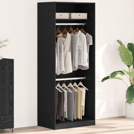 Armario Negro Roble 80x50x200 cm Madera Elaborada von , Kleiderschränke - Ref: Foro24-3345119, Preis: 165,17 €, Rabatt: %