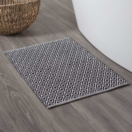 Sealskin Alfombra de baño Trellis negro y blanco 60x90 cm