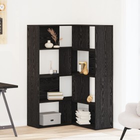 Armario Esquinero Negro Roble 140x30x140 cm Madera Elaborada de , Librerías y estanterías - Ref: Foro24-3345124, Precio: 197,...