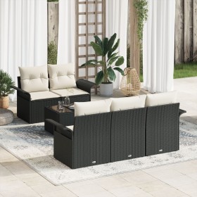 Set de Sofá de Jardín de 6 Piezas con Cojines Negro Poliratán von , Outdoor-Sofas - Ref: Foro24-3345237, Preis: 431,07 €, Rab...