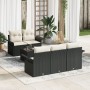 Set de Sofá de Jardín de 6 Piezas con Cojines Negro Poliratán by , Outdoor sofas - Ref: Foro24-3345237, Price: 438,77 €, Disc...