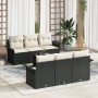 Conjunto de sofá de jardín de 7 piezas con cojines Negro Poliratán by , Outdoor sofas - Ref: Foro24-3345247, Price: 485,08 €,...