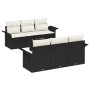 Conjunto de sofá de jardín de 7 piezas con cojines Negro Poliratán by , Outdoor sofas - Ref: Foro24-3345247, Price: 485,08 €,...