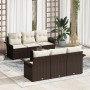 Conjunto de Sofá de Jardín de 7 Piezas con Cojines Marrón Poliratán von , Outdoor-Sofas - Ref: Foro24-3345248, Preis: 509,77 ...