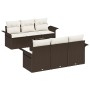 Conjunto de Sofá de Jardín de 7 Piezas con Cojines Marrón Poliratán von , Outdoor-Sofas - Ref: Foro24-3345248, Preis: 509,77 ...