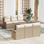 Juego de Sofá de Jardín de 7 Piezas con Cojines Beige Ratán Poliéster by , Outdoor sofas - Ref: Foro24-3345251, Price: 500,49...
