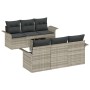 Juego de Sofá de Jardín de 7 Piezas con Cojines Gris Claro Poliratán by , Outdoor sofas - Ref: Foro24-3345252, Price: 495,51 ...