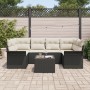 Juego de Sofá de Jardín de 7 Piezas con Cojines en Negro Poliratán von , Outdoor-Sofas - Ref: Foro24-3345257, Preis: 445,09 €...