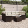 Conjunto de Sofá de Jardín de 7 Piezas con Cojines en Marrón de Poliratán von , Outdoor-Sofas - Ref: Foro24-3345258, Preis: 4...