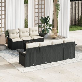 Juego de Sofá de Jardín de 8 Piezas con Cojines Negro Poliratán von , Outdoor-Sofas - Ref: Foro24-3345267, Preis: 529,52 €, R...