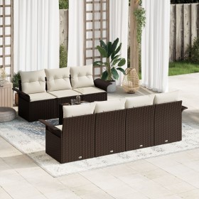 Juego de Sofás de Jardín de 8 Piezas con Cojines Marrón Rattan Sintético de , Sofás de exterior - Ref: Foro24-3345268, Precio...