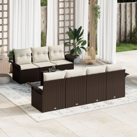 Juego de Sofás de Jardín de 8 Piezas con Cojines Marrón Rattan Sintético by , Outdoor sofas - Ref: Foro24-3345268, Price: 534...