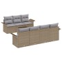 Juego de Sofás de Jardín de 8 Piezas con Cojines Beige Ratán Poliéster von , Outdoor-Sofas - Ref: Foro24-3345270, Preis: 546,...