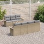 Juego de Sofás de Jardín de 8 Piezas con Cojines Beige Ratán Poliéster von , Outdoor-Sofas - Ref: Foro24-3345270, Preis: 546,...