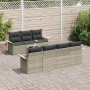 Conjunto de Sofás de Jardín de 8 Piezas con Cojines Gris Claro Poliratán by , Outdoor sofas - Ref: Foro24-3345272, Price: 538...