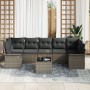 Juego de Sofá de Jardín de 8 Piezas con Cojines Gris Ratán Poliéster von , Outdoor-Sofas - Ref: Foro24-3345279, Preis: 515,04...