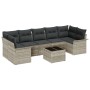 Juego de Sofá de Jardín de 8 Piezas con Cojines Gris Claro Ratán Poliéster von , Outdoor-Sofas - Ref: Foro24-3345282, Preis: ...