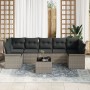 Juego de Sofá de Jardín de 8 Piezas con Cojines Gris Claro Ratán Poliéster von , Outdoor-Sofas - Ref: Foro24-3345282, Preis: ...