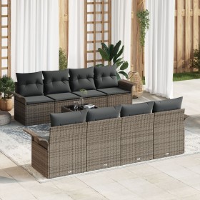 Juego de Sofás de Jardín Set de 7 Gris Ratán, Poliéster by , Outdoor sofas - Ref: Foro24-3345289, Price: 599,86 €, Discount: %