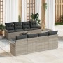 Conjunto de Sofás de Jardín de 9 Piezas con Cojines Gris Claro Ratán de Polietileno von , Outdoor-Sofas - Ref: Foro24-3345292...