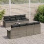 Juego de Sofás de Jardín Set de 7 Gris Ratán, Poliéster by , Outdoor sofas - Ref: Foro24-3345289, Price: 599,86 €, Discount: %