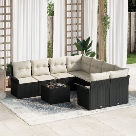 Conjunto de Sofás de Jardín de 9 Piezas con Cojines Negro Poliratán by , Outdoor sofas - Ref: Foro24-3345297, Price: 525,60 €...