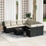 Conjunto de Sofás de Jardín de 9 Piezas con Cojines Negro Poliratán by , Outdoor sofas - Ref: Foro24-3345297, Price: 525,60 €...