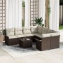 Juego de Sofás de Jardín de 9 Piezas con Cojines Marrón de Poliratán by , Outdoor sofas - Ref: Foro24-3345298, Price: 590,65 ...