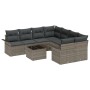 Conjunto de Sofás de Jardín de 9 Piezas con Cojines Gris Ratán Poliéster by , Outdoor sofas - Ref: Foro24-3345299, Price: 559...