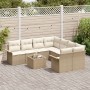 Juego de Sofás de Jardín de 9 Piezas con Cojines Beige de Polirratán by , Outdoor sofas - Ref: Foro24-3345301, Price: 604,96 ...