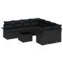 Set de Sofás de Jardín de 9 Piezas con Cojines Negro Poliratán by , Outdoor sofas - Ref: Foro24-3345303, Price: 583,63 €, Dis...