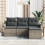 Conjunto de Sofá de Jardín de 4 Piezas con Cojines Grises de Ratán von , Outdoor-Sofas - Ref: Foro24-3345309, Preis: 261,93 €...