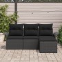 Conjunto de Sofá de Jardín de 4 Piezas con Cojines Negro Poliratán by , Outdoor sofas - Ref: Foro24-3345313, Price: 261,54 €,...