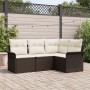 Set de Sofá de Jardín de 4 Piezas con Cojines Marrón Poliratán by , Outdoor sofas - Ref: Foro24-3345338, Price: 308,63 €, Dis...
