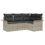 Conjunto de Sofá de Jardín de 4 Piezas con Cojines Gris Claro Polirratán von , Outdoor-Sofas - Ref: Foro24-3345342, Preis: 31...