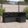 Juego de Sofá de Jardín de 4 Piezas con Cojines Ratán Sintético Negro von , Outdoor-Sofas - Ref: Foro24-3345343, Preis: 302,5...
