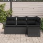 Juego de Sofá de Jardín de 4 Piezas con Cojines Ratán Sintético Negro von , Outdoor-Sofas - Ref: Foro24-3345343, Preis: 302,5...